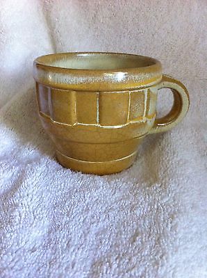 Vintage Frankoma cup WAGON WHEEL #94C Tan Cream