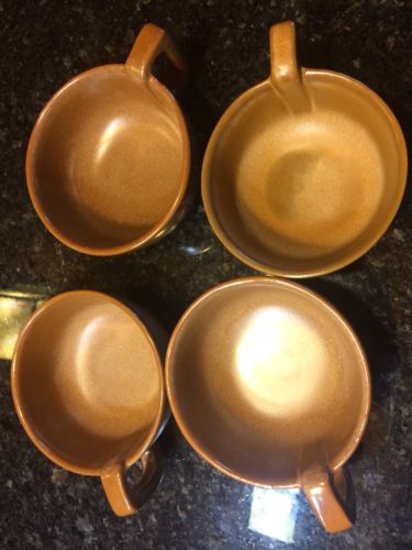 Set Of Four Frankoma Soup/Chili Bowls Plainsman Brown #4SC