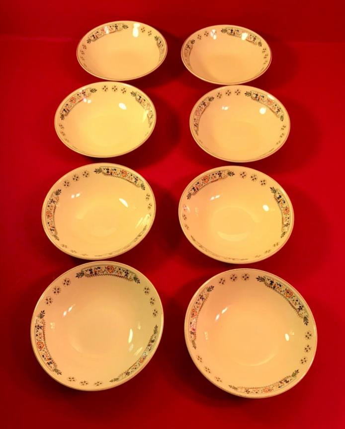 Set of 8 Cavitt-Shaw 1940s W.S. George PAN AMERICAN Fruit Bowls Excellent