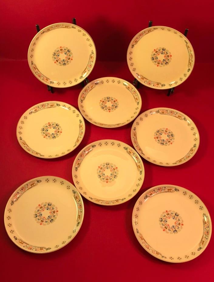 Set of 8 Cavitt-Shaw 1940s W.S. George PAN AMERICAN Bread & Butter Plates EUC