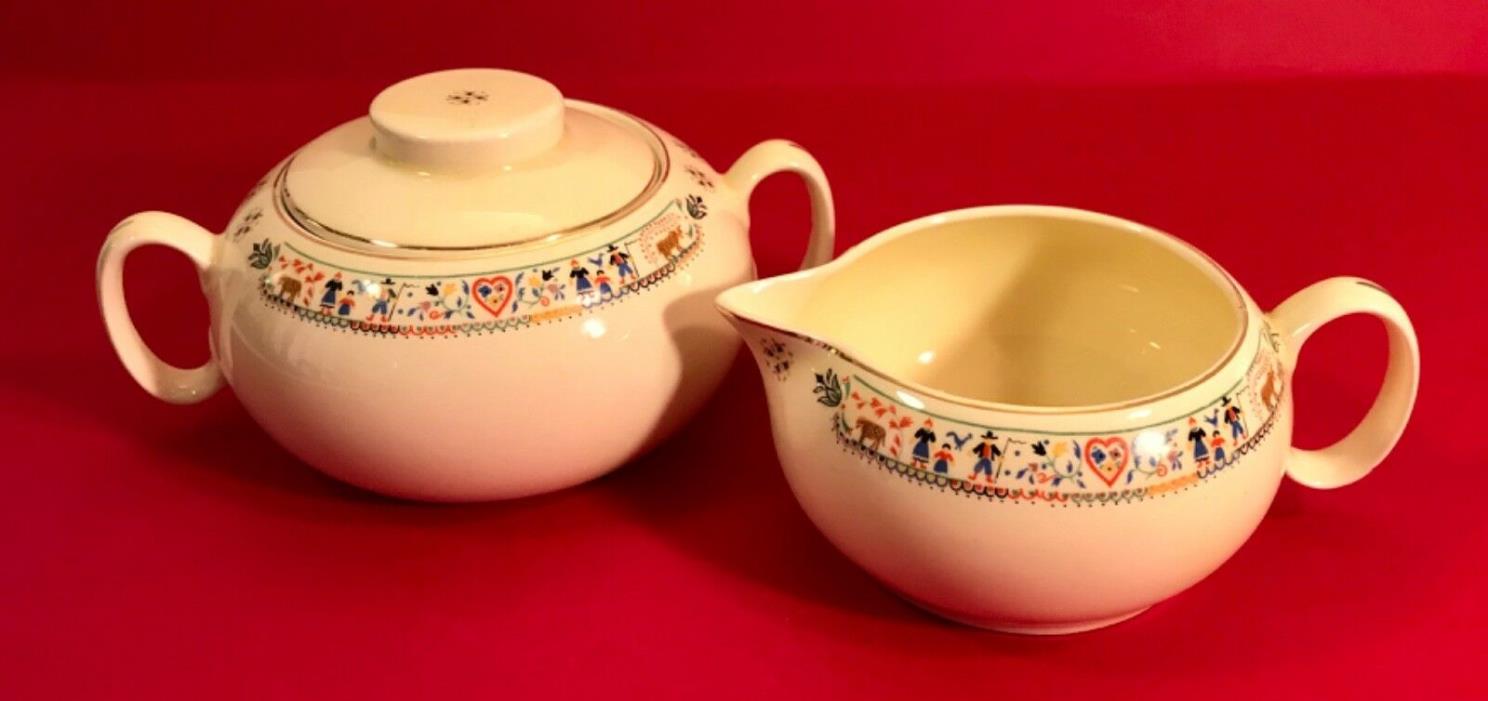 Cavitt-Shaw 1940s W.S. George PAN AMERICAN Covered Sugar & Creamer Set Excellent