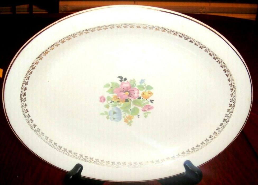 Derwood, W S George, Floral Oval Platter, #123B, 11
