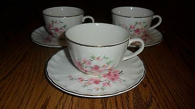 Vintage 1948 WS George Bolero Peach Cup and Saucer Sets