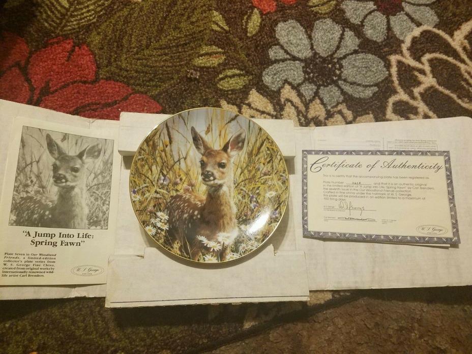 A Jump into Life: Spring Fawn - W. S. George - Fine China Plate - Carl Brenders