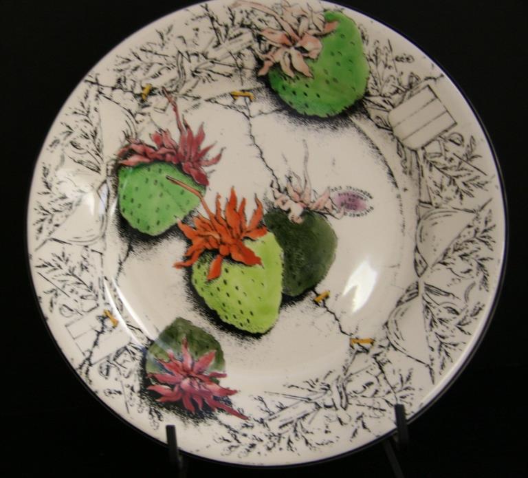 MILITAIRE Salad Plate Fraises En Folie by Gien China~Size 8-5/8