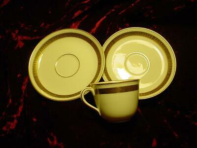Vintage Richard Ginori   demitasse cup & (2) saucers gold w/ black  excellent