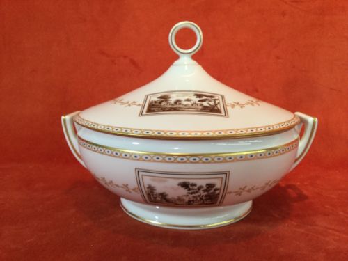 RAREST RICHARD GINORI FIESOLE ITALIAN SCENE PITTORIA SEPIA Covered Soup Tureen