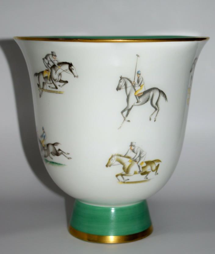 Vintage Art Deco Gio Ponti Richard Ginori Equestrian Vase Polo 1937 Italy Mint