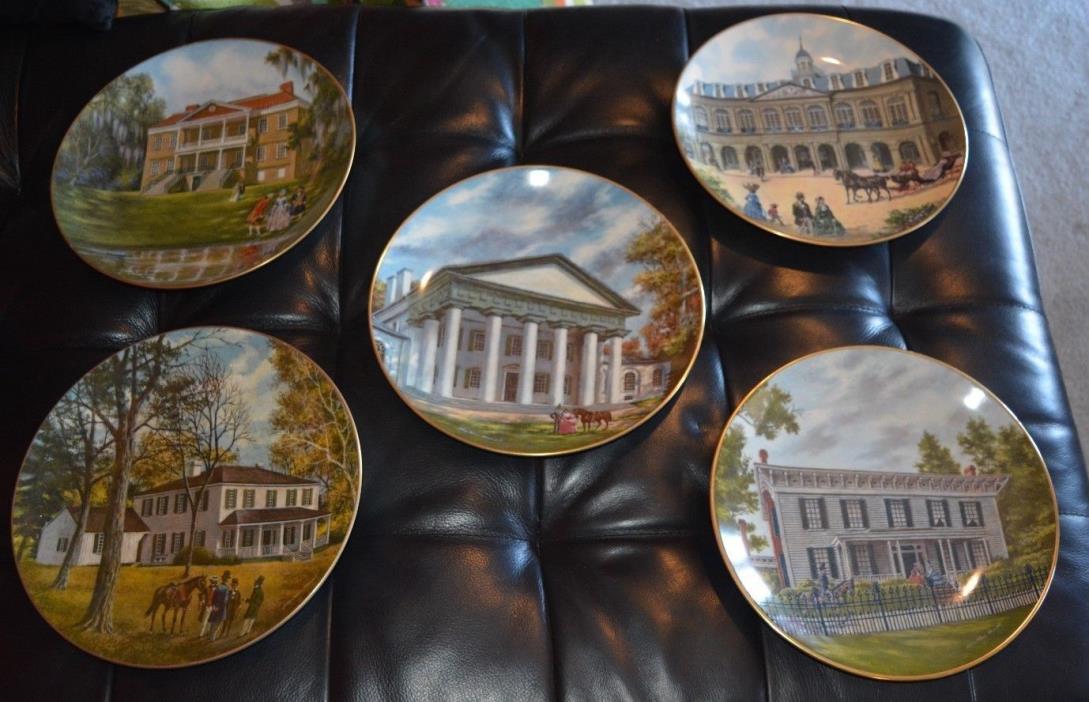COLLECTION OF 5 GORHAM SOUTHERN LANDMARK SERIES PLATES / THE SOUTH WILL RISE