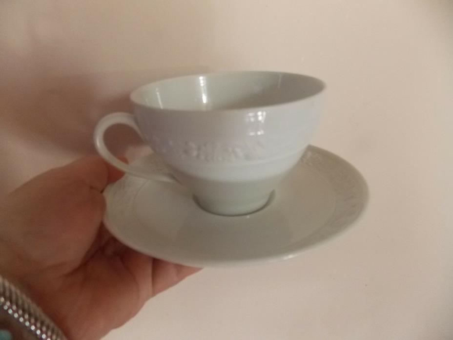3 Gorham White Fine China Fidelia Coffee Tea Cup And Saucer