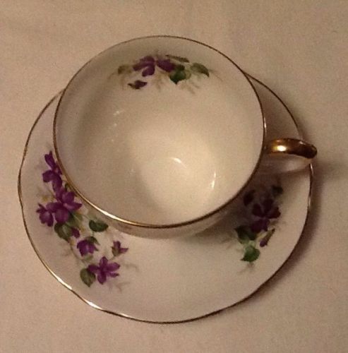 Duchess Violets Congratulations Anniversary Cup & Saucer Bone China England 921