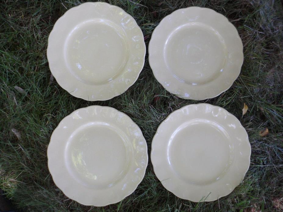 Lot of 4 Grindley Petalware Dinner Plate Laburnum Yellow Scalloped Vintage