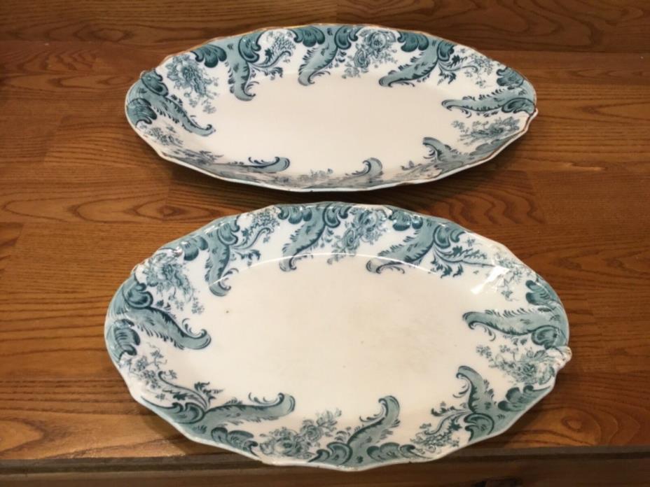 2 Antique Blue & White  