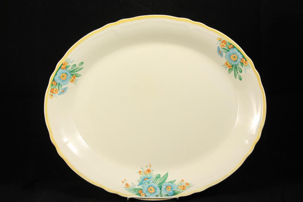 Vitg Creampetal Grindley Oval Ceramic Serving Plate/Platter England 16 x 13 12