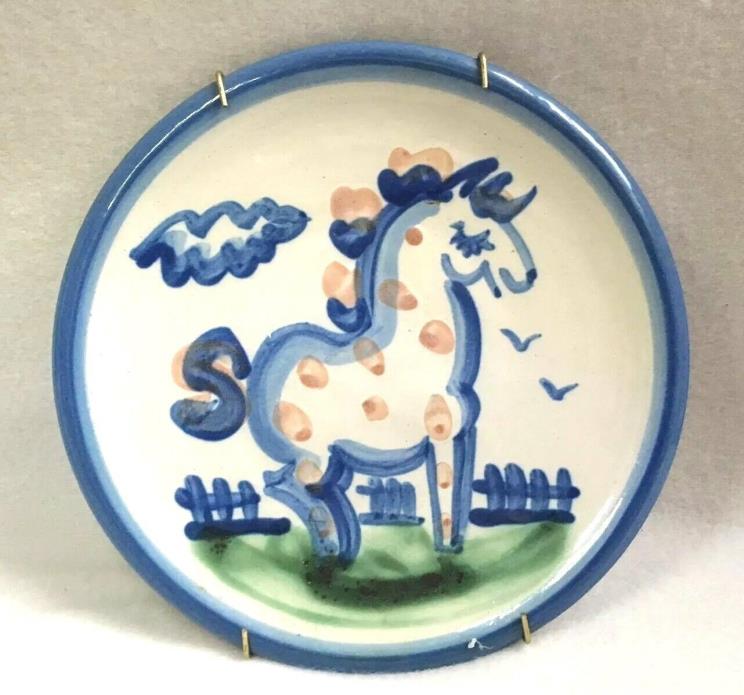 Vintage M A Hadley Pony Horse Small Plate Handmade Ready To Hang