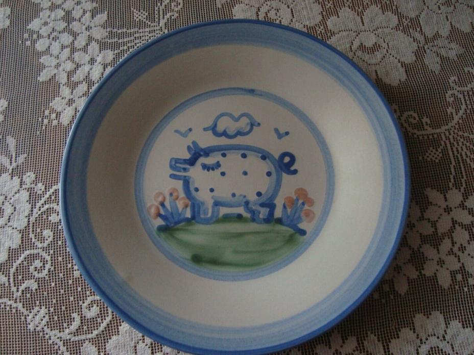 M.A. Hadley Pottery Pig lunch plate 9'' Signed EUC Display Only