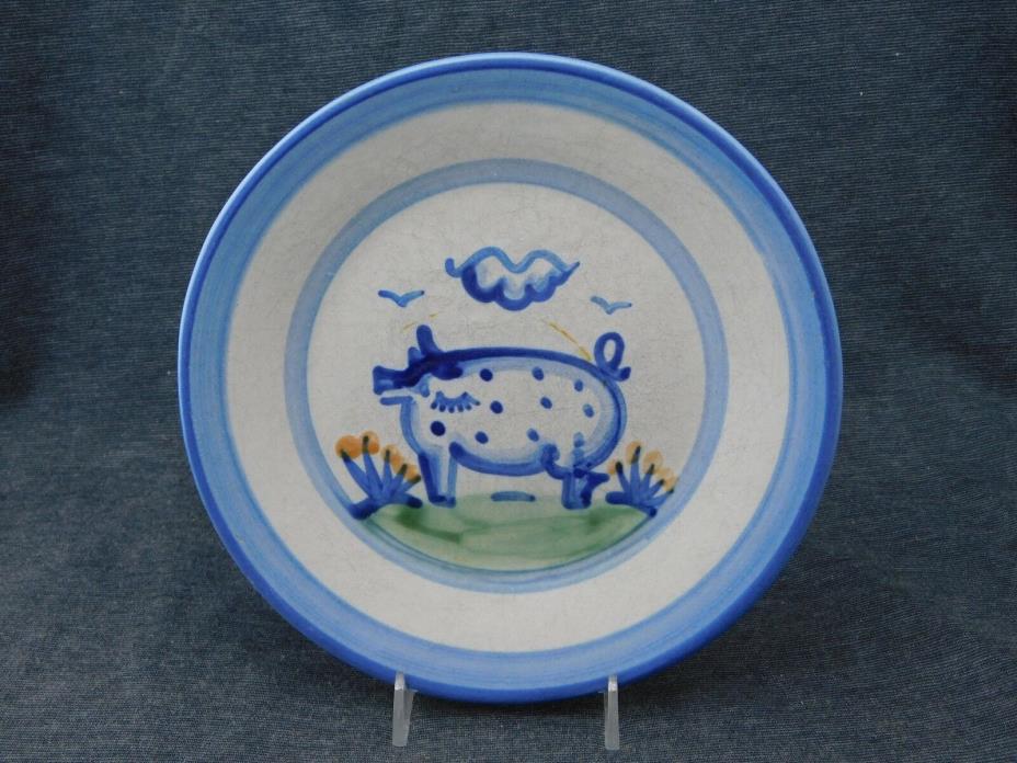 Vintage 1970s MA Hadley Pig Plate Signed 7-1/2