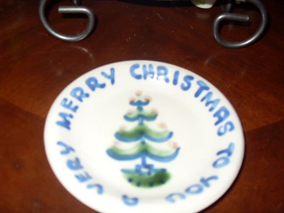 M A Hadley pottery coaster Christmas tree