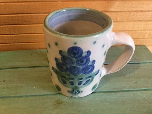 Vintage Mary Alice M A Hadley Art Pottery Coffee Cup Mug Blueberry