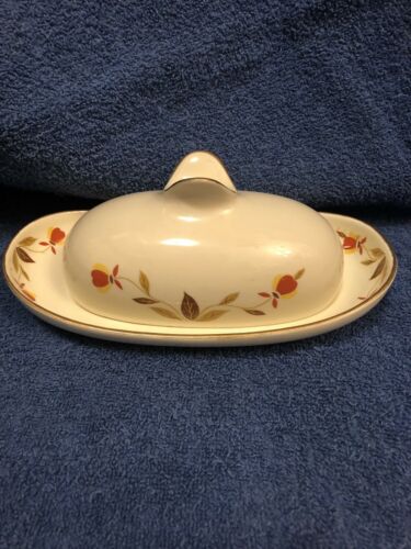 Hall Jewel Autumn Leaf ‘Wings’, 'Butterfly', 'Quarter-Pounder' Butter Dish
