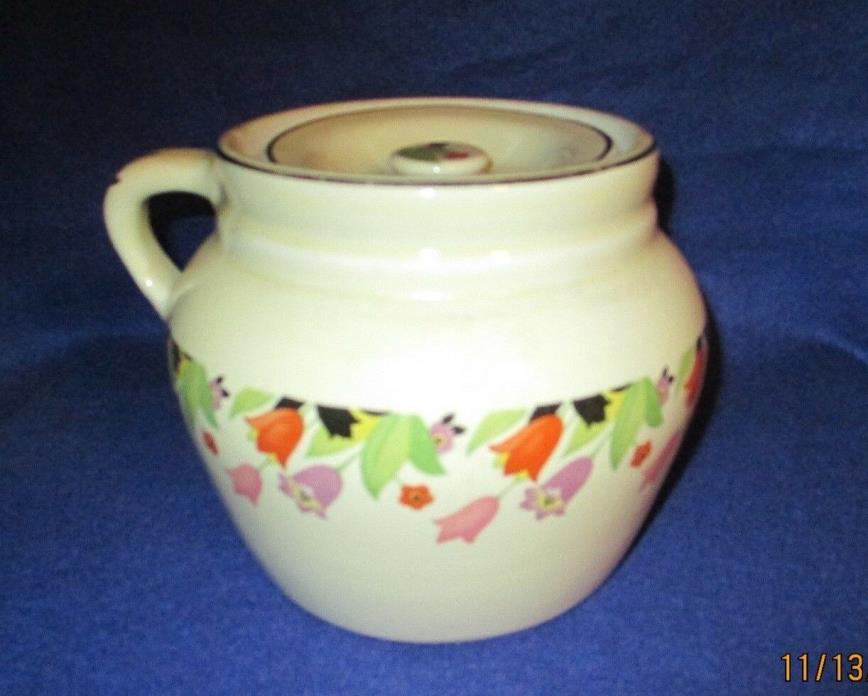 Hall China Crocus One-Handled Bean Pot & Lid HARD-TO-FIND