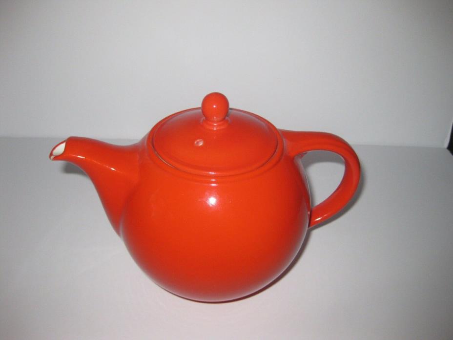 Hall China Red GLOBE Teapot Hard-to-Find