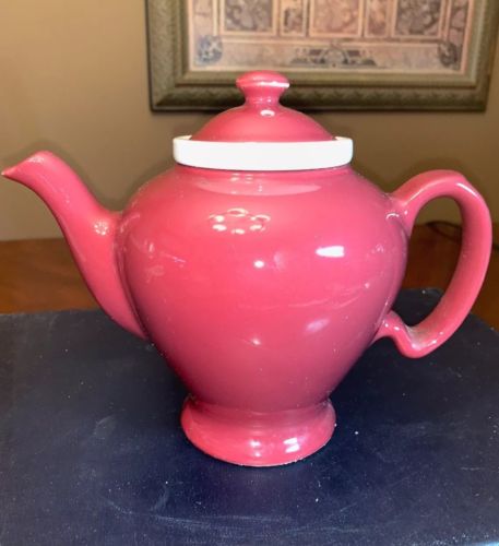 BURGUNDY WINE McCormick Tea Company Tea Pot by Hall Pottery TEAPOT VTG Beautiful
