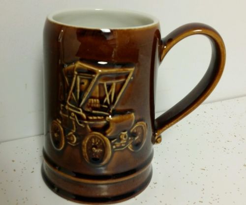 vTg 1903 OLDSMOBILE Coffee TANKARD MUG STEIN OHIO AAA Gallery 1972 Hall Pottery