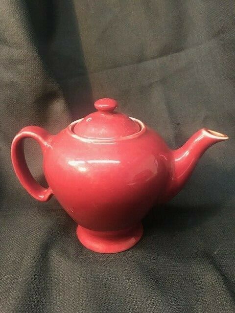 Vintage ~ HALL POTTERY McCORMICK BURGUNDY TEA POT