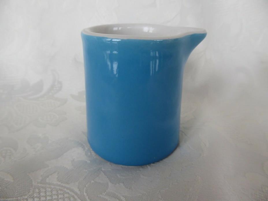 Vintage Hall China Pottery Blue Creamer Pitcher Mini Restaurant Ware 2-1/2