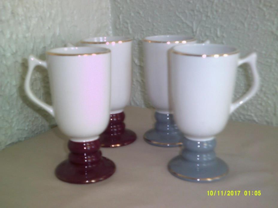 Hall Pottery - Group of 4 - Irish Coffee Tall Footed Mugs - #1273