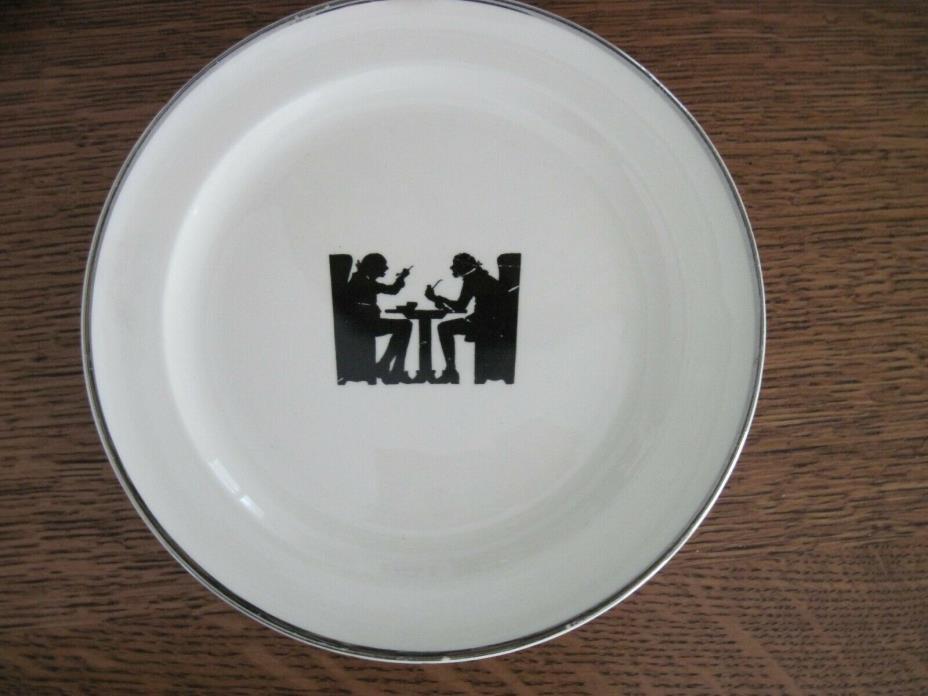 Six Vintage Taylor Smith and Taylor Hall Silhouette Tavern Plates