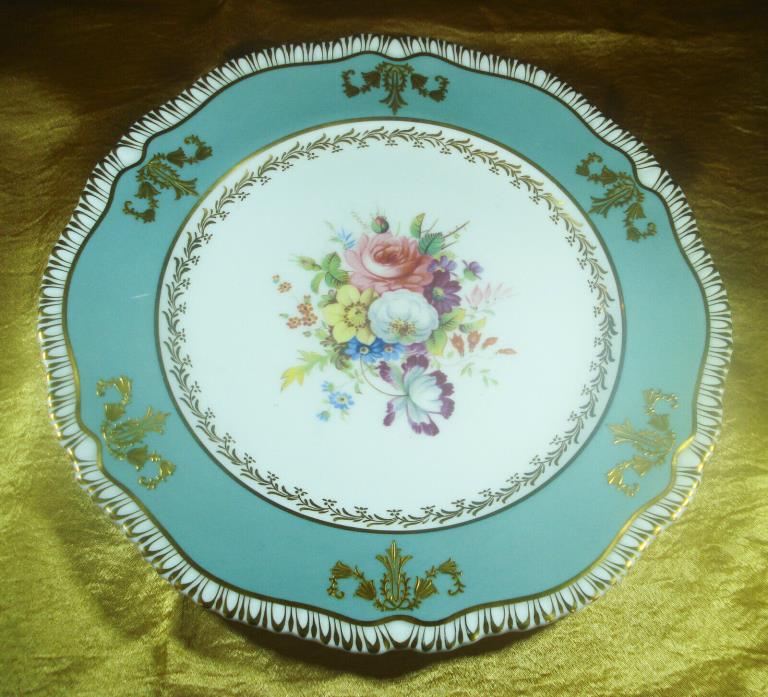 Hammersley England White Plate with Raised Gold Trim
