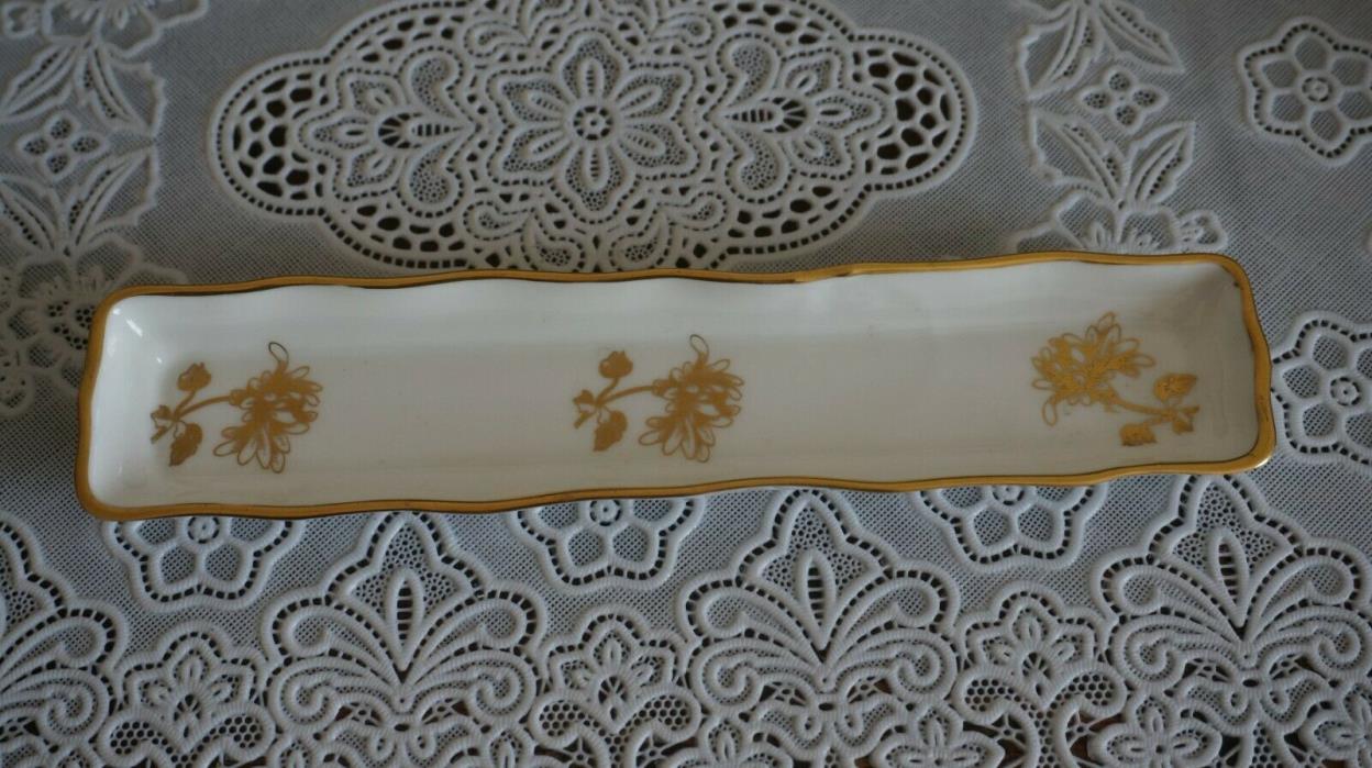 VINTAGE Hammersley & Co Bone China Gold Trim H210 Pen or Olive Tray, England