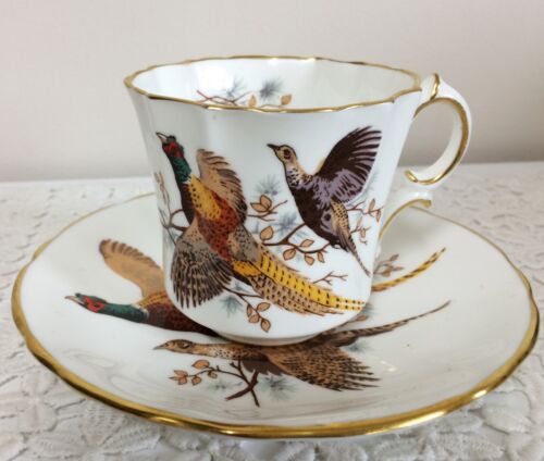 Vintage Hammersley Pheasant Bird Couple Tea Cup and Saucer
