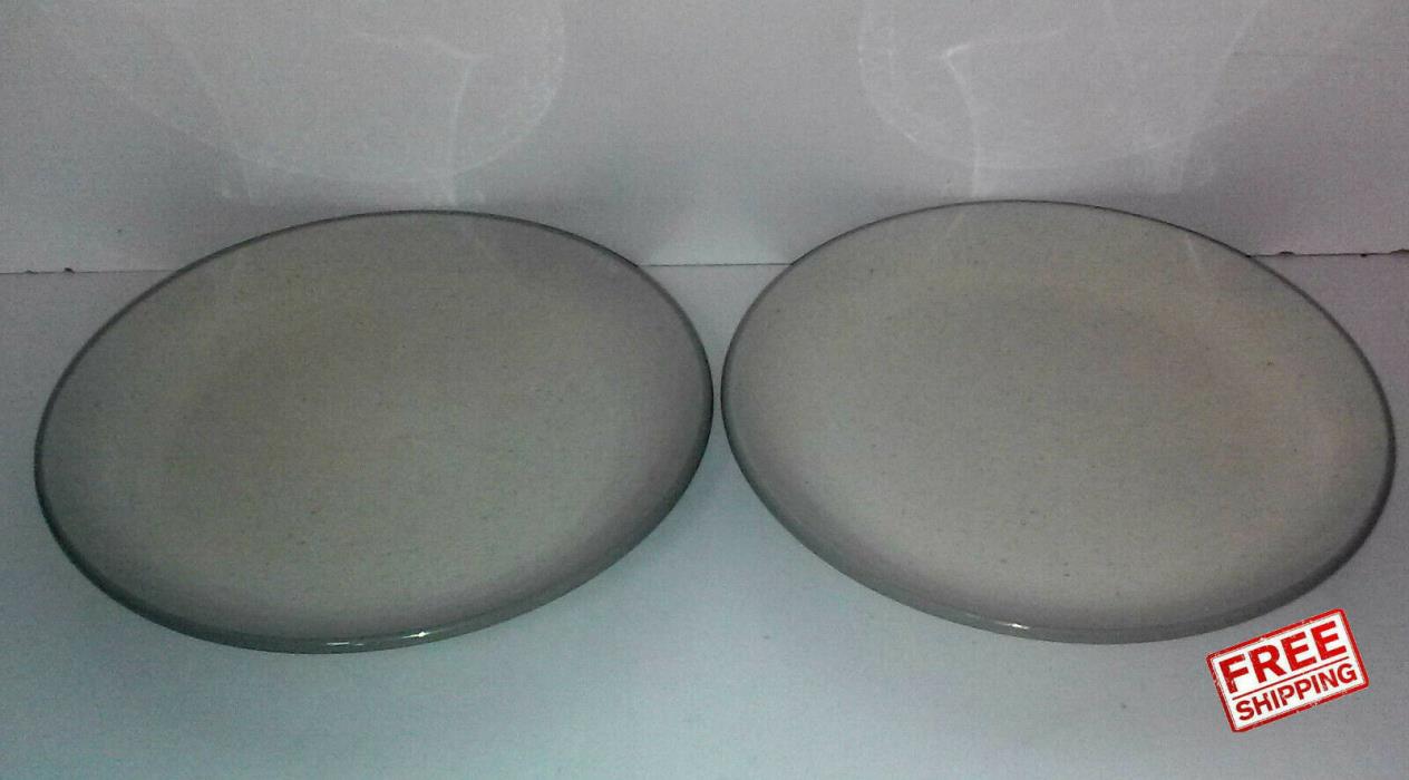 2 Lot  Vtg Harkerware Stone China Harker Salad Plate Speckled/Gray 7.75