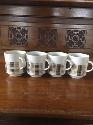 4 Vintage Harmony House Highlander Mugs
