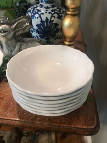 7 Cereal Bowls Federalist Ironstone Made in Japan white 4238 oven proof