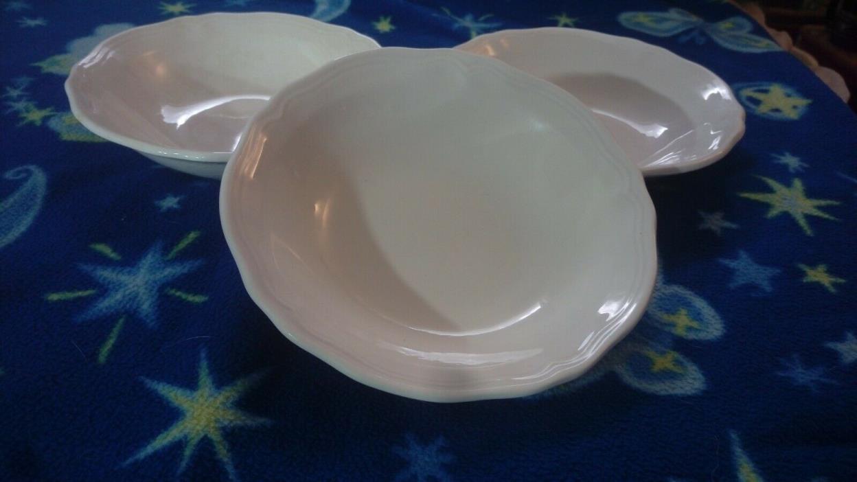 3 Sears Federalist Ironstone Soup Cereal Bowls White 6 1/2
