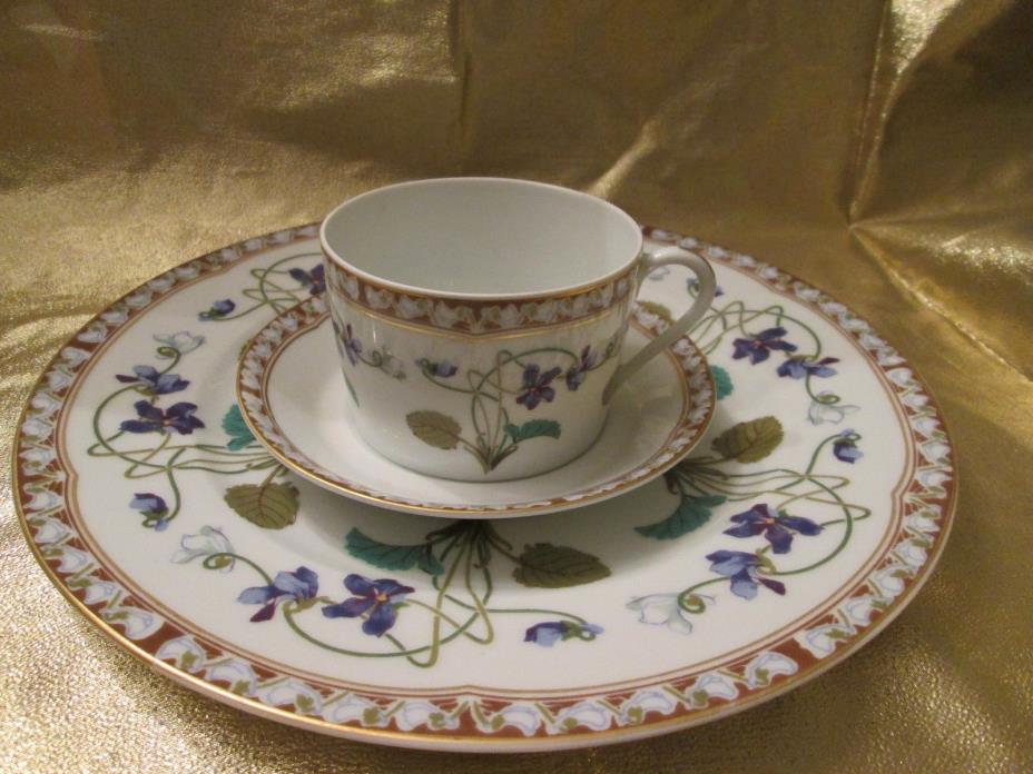 3 PC PLATE,CUP AND SAUCER HAVILAND LIMOGES FRANCE IMPERATRICE EUGENIE