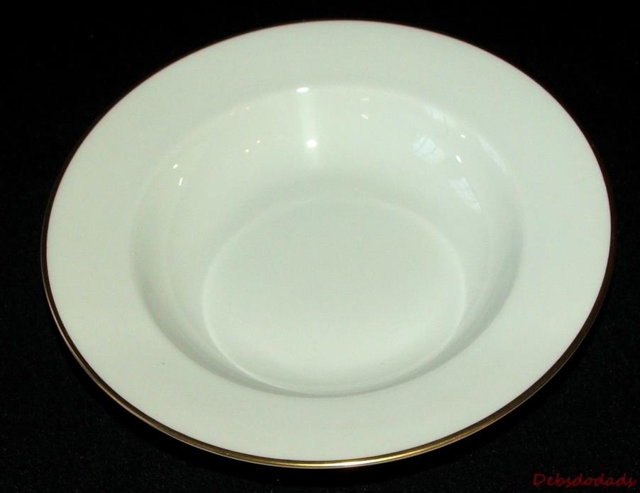 Heinrich H & C Selb China Soup Salad Bowl Bavaria Germany White Gold Band