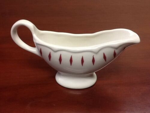 Homer Laughlin Restaurant Ware Single Gravy Boat Red Diamond F.E.