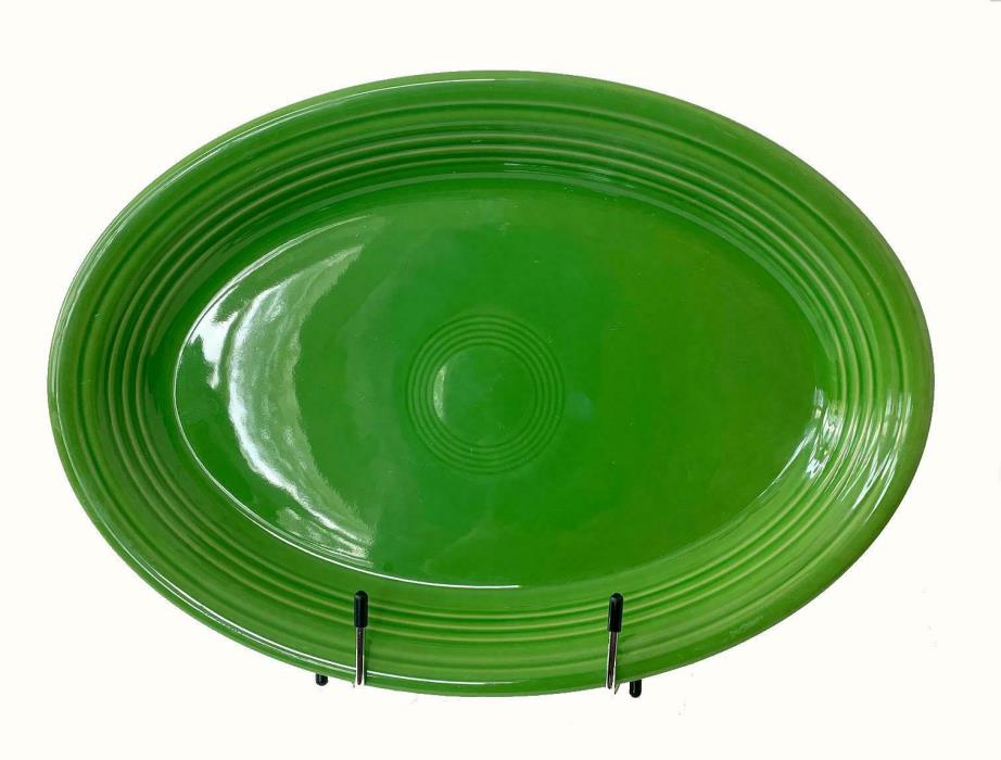 Rare Fiesta Ware Medium Green Large Oval Platter, 13 5/8
