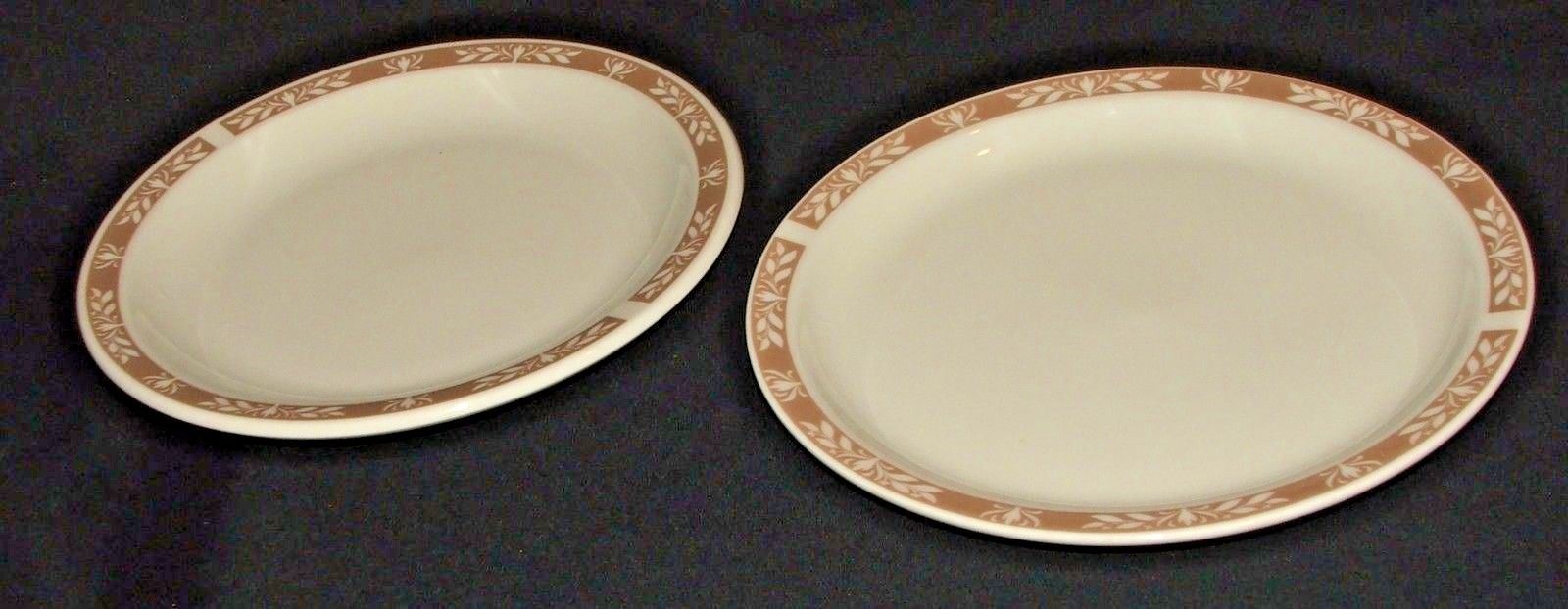 2 Vintage Homer Laughlin Restaurant Ware Brown Floral Dinner Plates Replacement