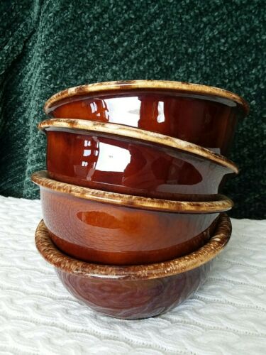 Set of 4 Hull Pottery Brown Drip 5