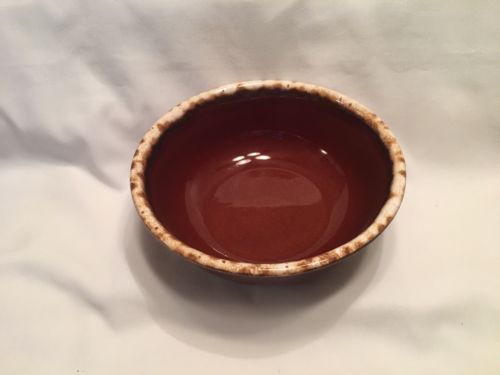 HP CO Hull Pottery Oven Proof USA Large Brown Drip Glaze Bowl 10