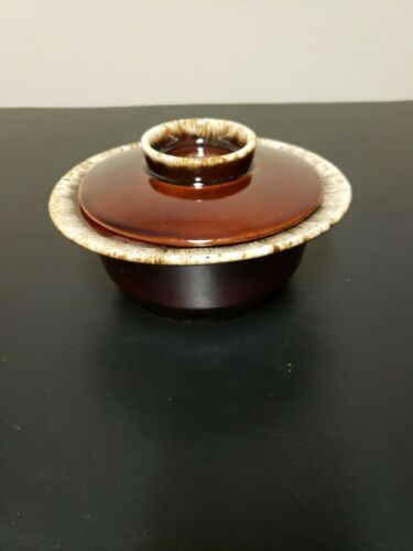 Original Hull Pottery Brown Drip Round Covered Casserole or Serving Dish/Bowl 8