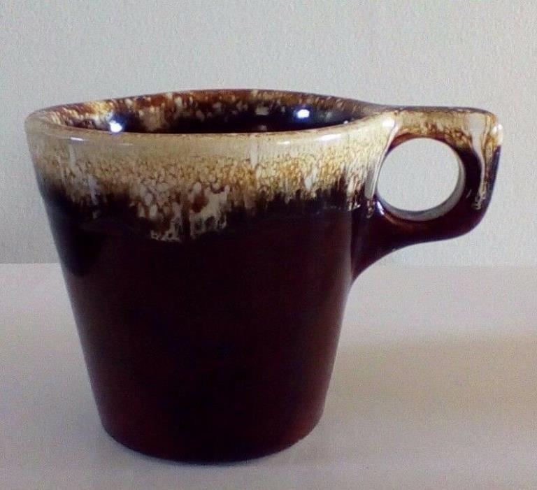 Vintage Glazed Tall Cup Brown Drip Coffee Cup Mug Made In The USA