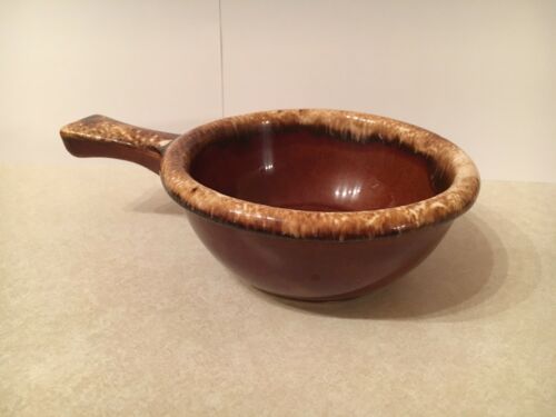 Hull Brown Drip Soup / Chili 5” Bowl With Handle Oven Proof