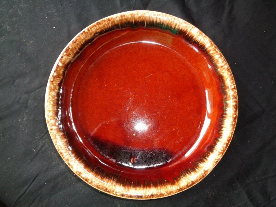 Vintage Hull Brown Drip Glaze USA Oven Proof Pie Plate Plate 9 1/4